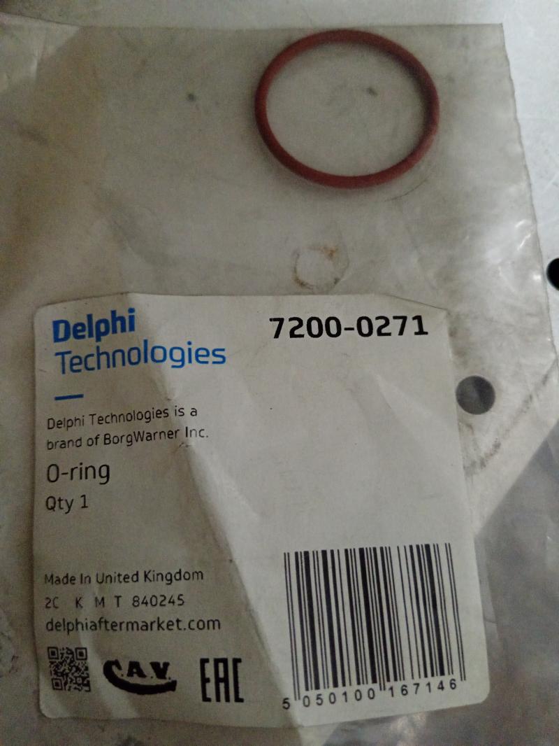 Кольцо уплотнительное форсунки Delphi 72000271